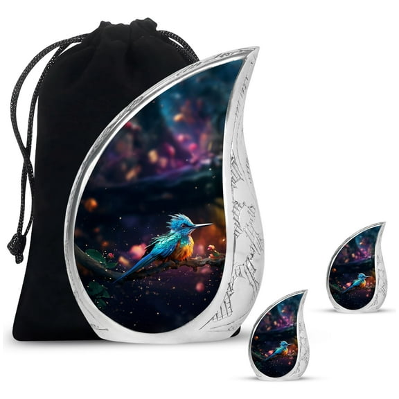 SUBSH Mythical Glass Sparrow - Adult Urns For Human Ashes - Urns For Burial - Miniature Urns For Ashes - Combo 1 Large & 2 Small - Urn Ashes For Women - Cremation Memorial