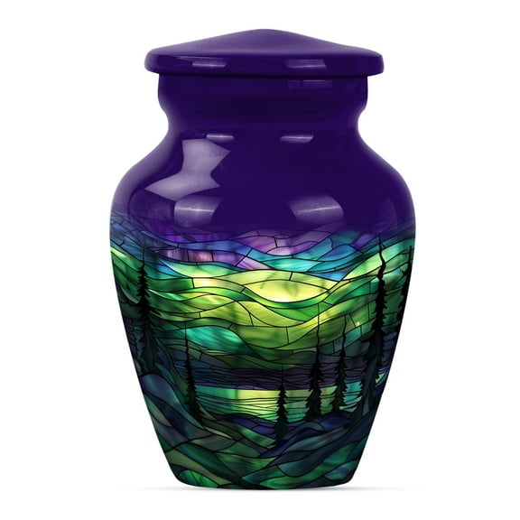 SUBSH Northern Lights Cremation Urn - Urn Keepsake Human Ashes - Urns for Ashes Adult Female - Burial Urns for Ashes - Ashes Holder - Cremation Urns for Women (3 INCH Pack of 1)