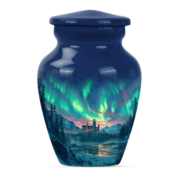 SUBSH Northern Lights Cremation Urns - Cremation Urns Small - Ash Holders for Human Ashes - Urns for Human Ashes Adult Male - Adult Urns for Human Ashes Women (3 INCH Pack of 1)