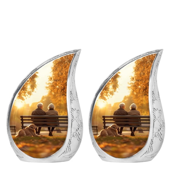 SUBSH Old Couple Sitting On A Bench Cremation Urns Small - Funeral Urns - Small Urns For Ashes Adult Female - Pack Of 2 - Urns For Ashes Small - Cremation Urns For Adult Ashes