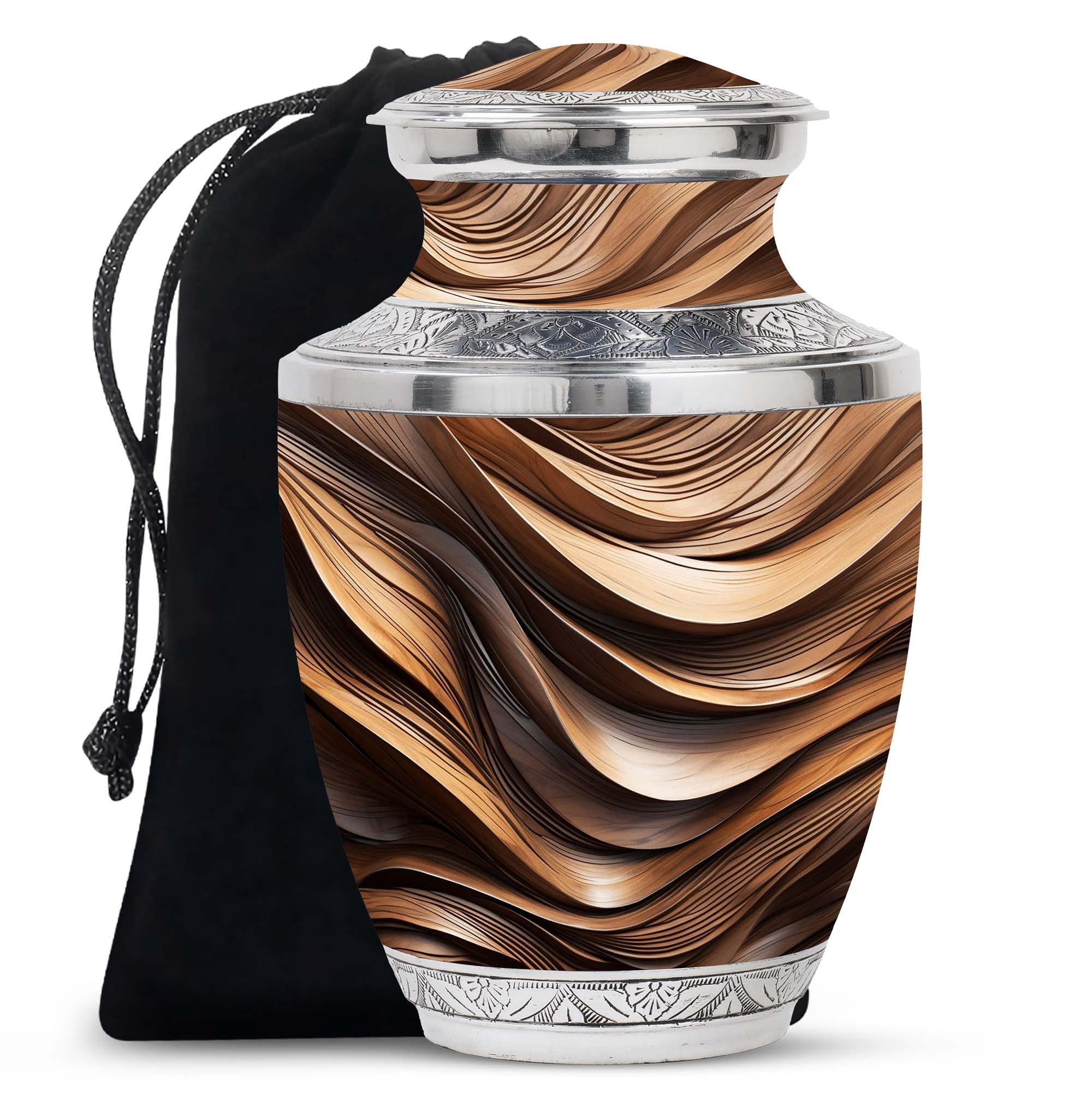 SUBSH Organic Wooden Waves - Large Urns for Human Ashes Adult Male - Burial Urns for Adults - Urns for Adult Female - Urns for Ashes Adult Male - -