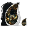 thumbnail image 1 of SUBSH Owl Sitting Light Forest Look - Urn For Ashes - Urn For Adult Woman - Urn Keepsake - Combo 1 Large & 1 Small - Urn Human Ashes Large - Urns For Human Ashes For Mother, 1 of 2