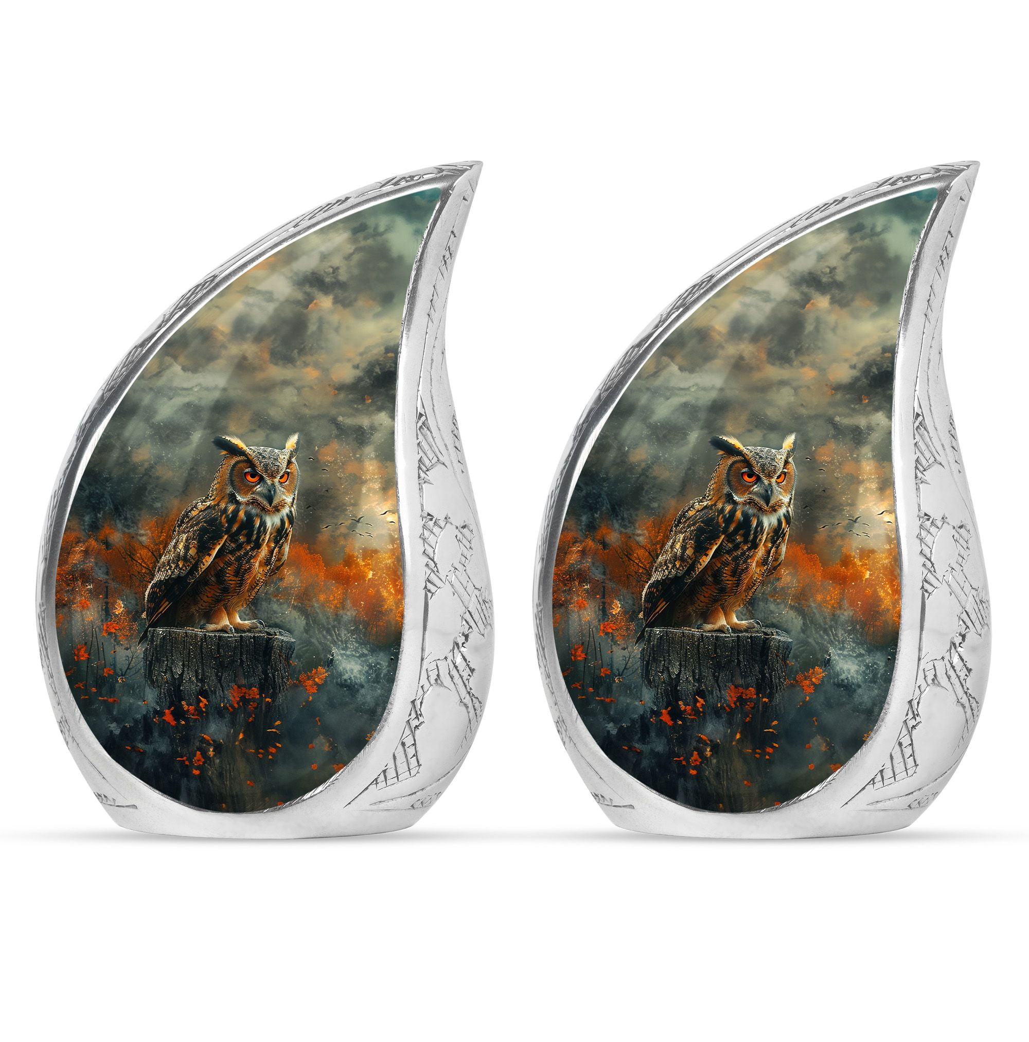 Beautiful Small Cremation Urn: Stairway To Heaven Cross Keepsake Urn For Human Ashes - Perfect For Men & Women, Blue Hand-Painted Design