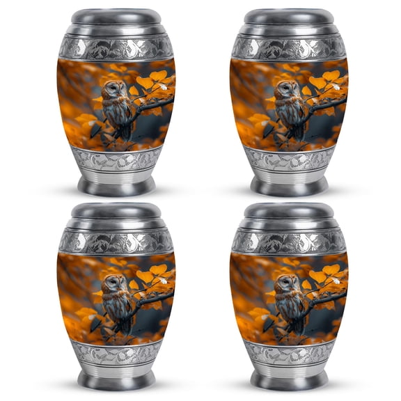 SUBSH Owl Urn for Ashes for Women - Cremation Keepsakes for Ashes - Cremation Memorial - Cremation Urn Human Ashes - Burial Urns for Ashes - (3 inch Pack of 4)