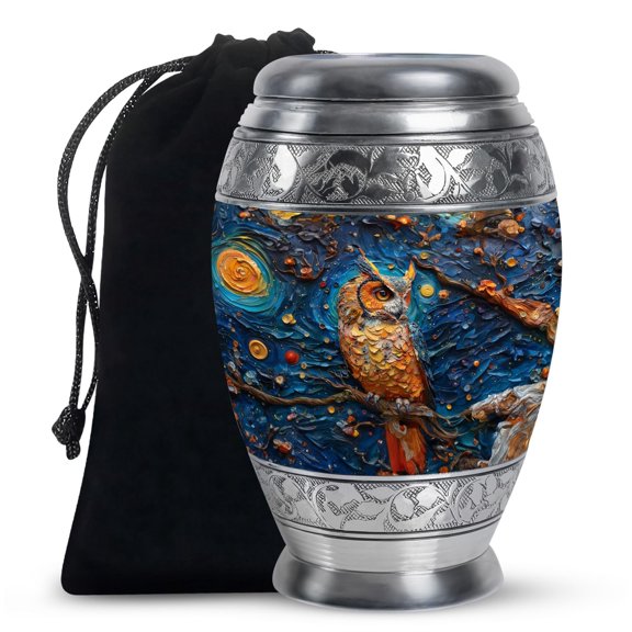 SUBSH Owl Urn - Urn for Ashes - Cremation Urn for Ashes - Cremation Companion Urns - an Urn for Ashes - (10 inch Pack of 1)