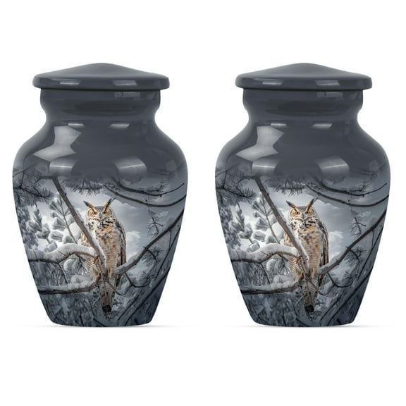 SUBSH Owl Urns for Human Ashes - Mini Urns for Human Ashes - Urn for Ashes for Women - Cremation Urn Human Ashes - Cremains Containers - Human Cremation Urns (3 inch Pack of 2)