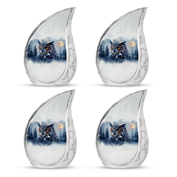 SUBSH Owl Urns For Men - Funeral Urns For Adult Ashes Women - Urn For Human Ashes Medium Size - Pack Of 4 - Cremation Urn For Ashes For Women - Urn For Ashes - Funeral Urns For Ashes