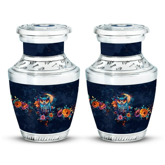 SUBSH Owl Urns for Human Ashes - Small Urn - Cremation Companion Urns - Ash Holders for Human Ashes - Companion Urn (3 inch Pack of 2)