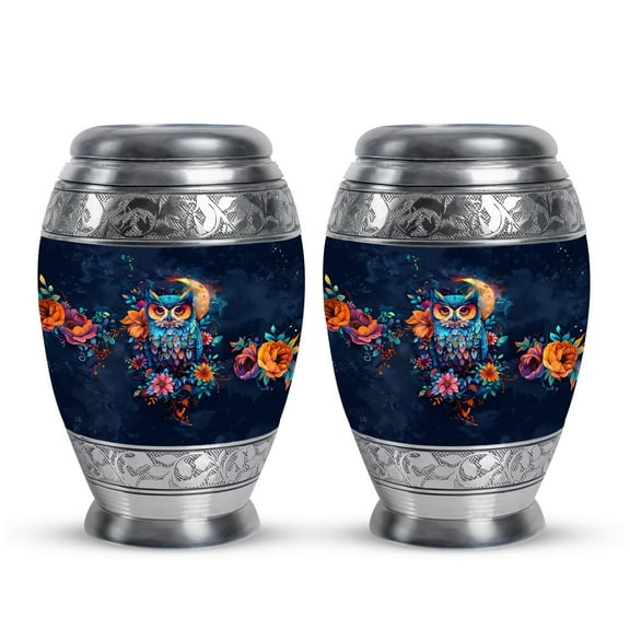 SUBSH Owl Urns for Human Ashes - Small Urn - Funeral Urns for Human Ashes Adult - Adult Urns for Men - Companion Urn - (3 inch Pack of 2)