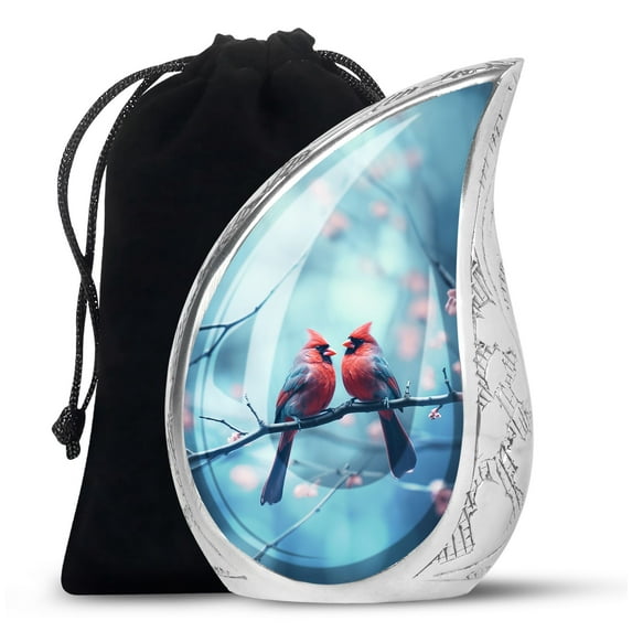 SUBSH Pair Of Cardinal Birds - Urns For Mom Ashes - Burial Urns For Human Ashes - Ashes Urns Human - 10 Inch - Cremation Urns For Women - Cremation Urns For Women