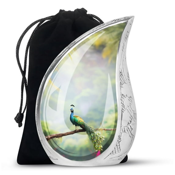 SUBSH Peacock - Cremation Urns For Adult Ashes - Adult Burial Urns - Adult Cremation Urns For Human Ashes - 10 Inch - Urns For Human Ashes Husband - Urns For Men Ashes Adult Male