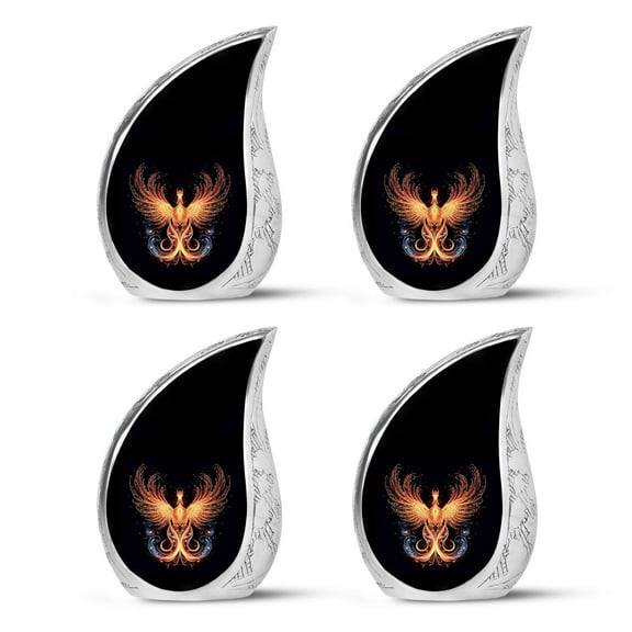 SUBSH Phoenix Illustration - Ash Urns For Humans - Urns Adult - Urn For Human Ashes Adult Woman - Pack Of 4 - Cremation Urns Human - Urns For Human Ashes Adult Male Dad