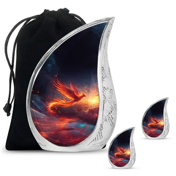 SUBSH Phoenix Urn For Human Ashes - Adult Urns For Human Ashes - Small Urns For Human Ashes Keepsake - Human Ash Urn - Combo 1 Large & 2 Small - Cremation For Ashes - Urn For Adult Female Ashes