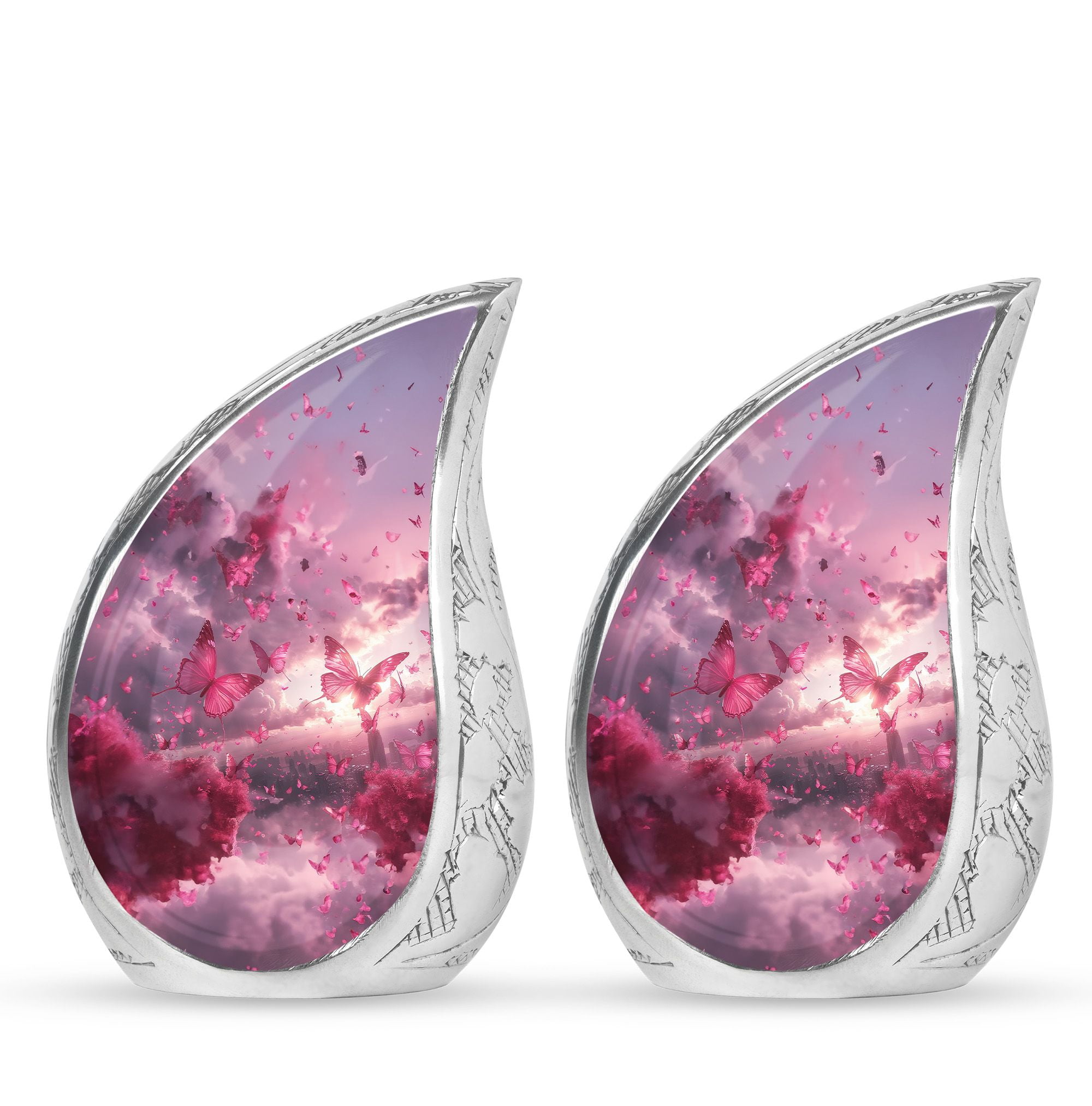 SUBSH Pink Butterfly Urns For Men - Adult Cremation Urns For Human Ashes - Urns For Human Ashes Small Size Keepsake - Pack Of 2 - Cremation Urn Human Ashes - Small Urns - Urn For Ashes For Women