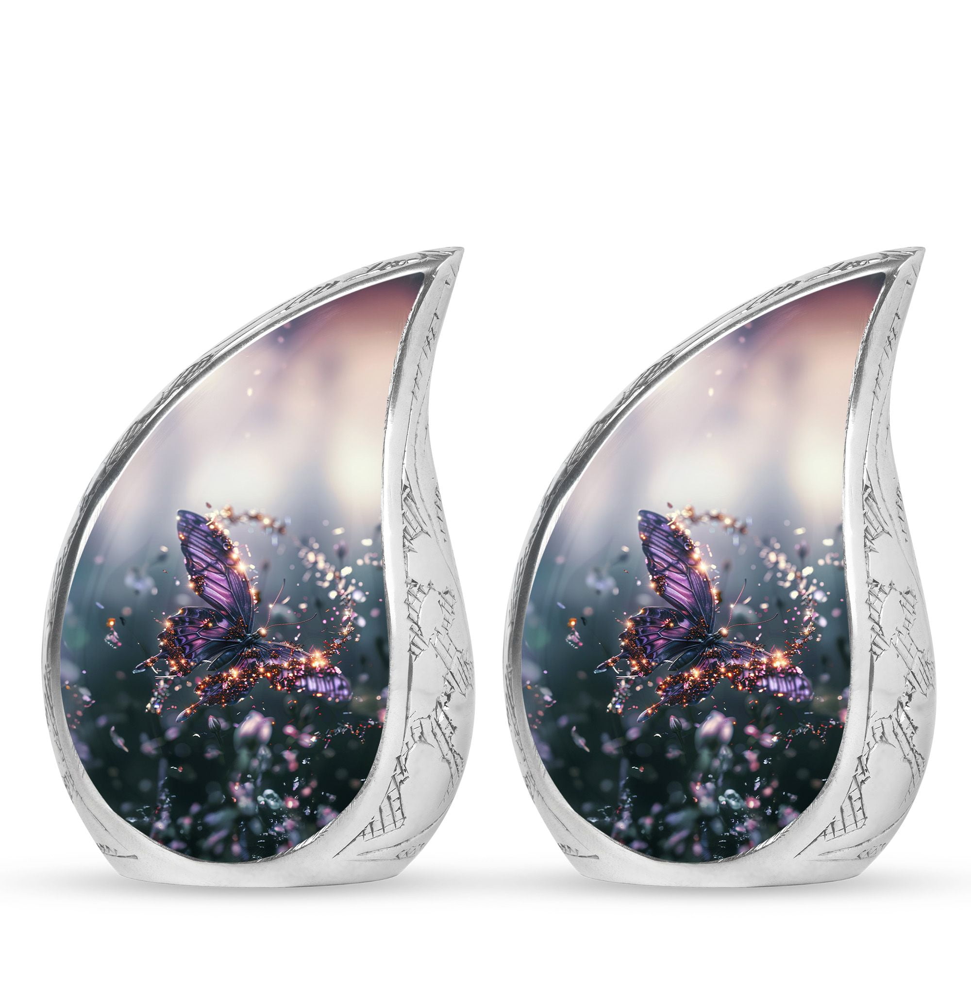 SUBSH Purple Butterfly Adult Urns - Urns Human Ashes Adult - Urn For Human Ashes Medium Size - Pack Of 2 - Cremation Urn Human Ashes - Funeral Urn For Adult - Human Remains Urn
