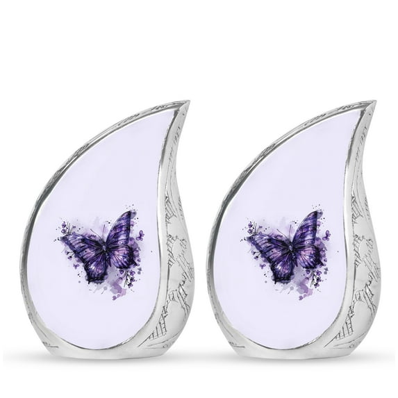 SUBSH Purple Butterfly Cremation Urn Human Ashes - Small Urns For Human Ashes Adult - Urns For Human Ashes Husband - Pack Of 2 - Small Adult - Cremation Urns For Human Ashes