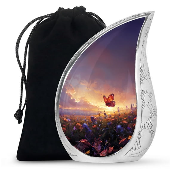 SUBSH Purple Meadow Urns For Adult Female - Urns For Mom - Urn For Human Ashes Adult Female - 10 Inch - Cremation Urns For Ashes For Women - Cremation Urns Adult - Cremation Urns For Men