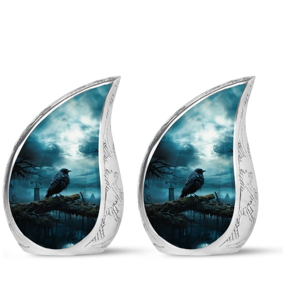 SUBSH The Raven Eerie Watch - Urn For Adult Male - Urns For Adult Male - Urns For Mom - Pack Of 2 - Cremation Urns Small - Urns For Human Ashes Adult Male - Funeral Urns For Ashes