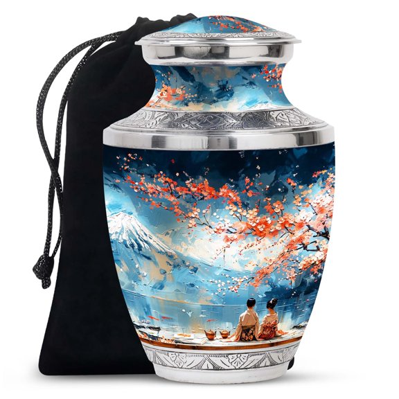 SUBSH Reflections by Mount Fuji - Cremation Urn - Precious Memories Urns - Cremation Urn for Adults - Cremation Urn for Adults - Funeral Cremation Urns for Ashes (10 inch)