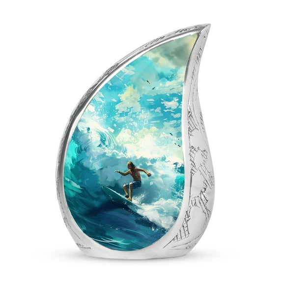 SUBSH Riding The Azure Wave - Urns For Men - Urns For Ashes Adult Male Small - Urn Small - Pack Of 1 - Urn Small - Cremation Urns For Adults - Mini Urns For Human Ashes