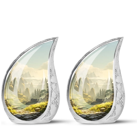 SUBSH Rock Forest - Urn For Adult Male - Funeral Urns For Human Ashes Adult - Funeral Urns For Adult Ashes Men - Pack Of 2 - Keepsake For Ashes - Funeral Cremation Urns For Ashes
