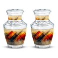 thumbnail image 1 of SUBSH Rustic Diamond Tapestry - Ashes Keepsake - Personal Urns for Ashes Mini - Urns for Mom - Cremation Urns for Human Ashes Adult Male (10 inch) Cremation Companion Urns (Size - 3inch,2pcs), 1 of 2