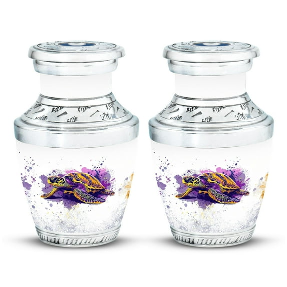 SUBSH Sea Turtle Urns for Human Ashes - Small Urns for Human Ashes - Burial Urns for Ashes - Urn for Ashes for Women - Urns for Ashes Adult Female Mom (3 inch Pack of 2)