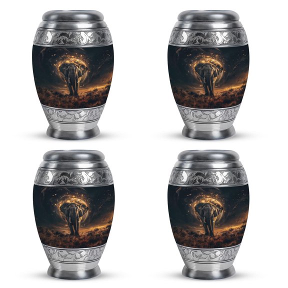 SUBSH Small Elephant Urn for Ashes Keepsake - Cremation Keepsakes for Ashes - Urn for Ashes Adult Male - Decorative Urns - Urn for Ashes Adult Male - (3 inch Pack of 4)