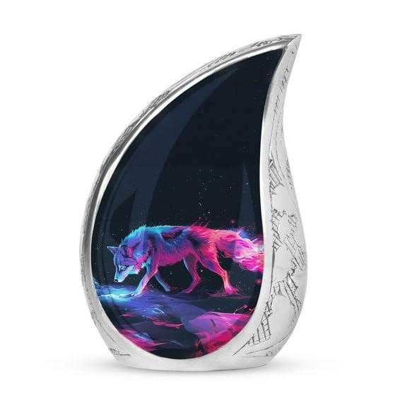 SUBSH Spectral Wolf Mirage - Cremation Memorial - Urns Human Ashes - Urn Adult Human Ashes - Pack Of 1 - Urn For Ashes For Women Small - Ashes Keepsake - Urn For Ashes Adult