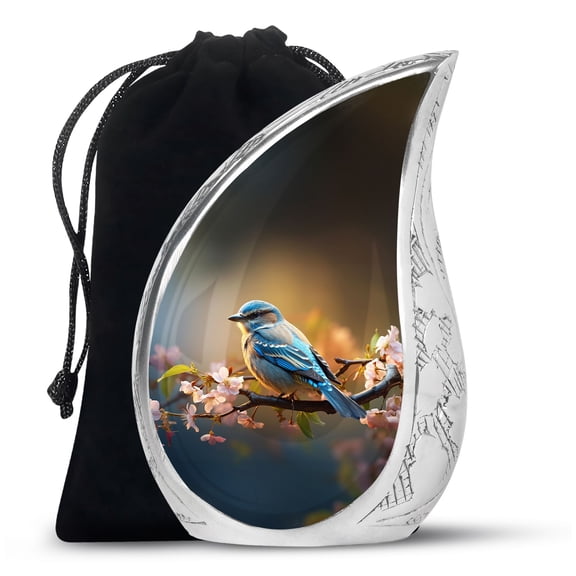 SUBSH Spring Blossom Avian Bliss - Urns For Adult Female - Urn For Human Ashes Adult Men - Urn For Adult Ashes - 10 Inch - Cremation Urns For Human Ashes Adult Female - Cremation Urns For Women