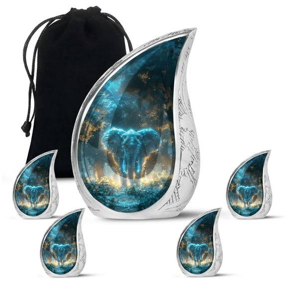 SUBSH Stardust Forest Giant - Cremation Urn For Human Ashes - Urn For Son - Urn For Ashes For Men - Combo 1 Large & 4 Small - Small Urn For Human Ashes Adult - Ashes Keepsake - Urn For Human