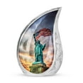 thumbnail image 1 of SUBSH Statue Of Liberty With A Flag - Urns For Mom Ashes - Urn For Human Ashes Adult Male - Urns For Human Ashes Small - Pack Of 1 - Cremation Urns For Ashes - Urns For Ashes Adult Male Small, 1 of 2