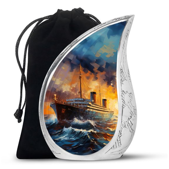 SUBSH Sunset Sail On Choppy Seas - Urns For Adult Female - Urn For Human Ashes Adult Men - Urn For Adult Ashes - 10 Inch - Urns For Cremation Ashes - Urn For Human Ashes