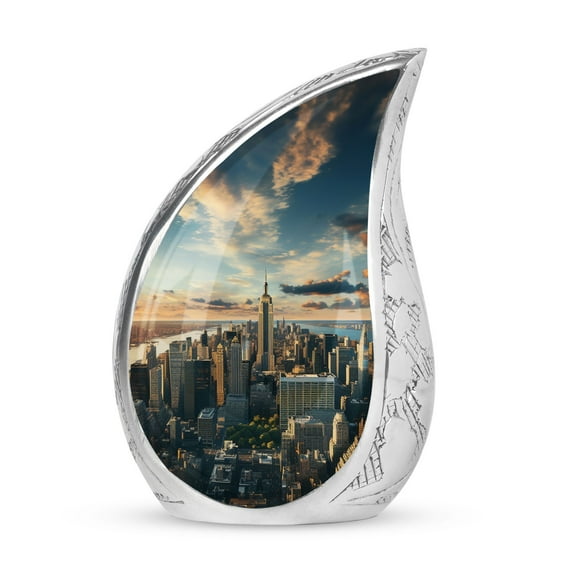 SUBSH Sunset Serenade Over The Cityscape - Urns For Ashes - Decorative Urns For Human Ashes - Urns For Human Ashes Adult For Burial - Pack Of 1 - Ash Keepsake - Cremation Urns For Burial
