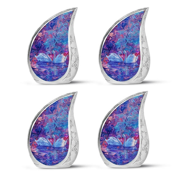 SUBSH Surreal Swan Reflections - Urns For Human Ashes Adult Female - Small Urn For Ashes - Cremation Urns For Ashes For Women - Pack Of 4 - Small Urns - Cremation Urns For Adults - Urn For Ashes