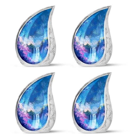 SUBSH A Symphony Of Water And Blossoms - Adult Urns For Human Ashes Women - Funeral Urn - Urn For Human Ashes Adult Men - Pack Of 4 - Urns For Ashes Small - Burial Urns
