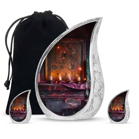 SUBSH Tarot Urn For Ashes - Urns For Ashes Adult Female Mom - Adult Urn For Women - Combo 1 Large & 2 Small - Urns For Human Ashes - Small Urns - Urns For Ashes - Decorative Urns For Male & Female