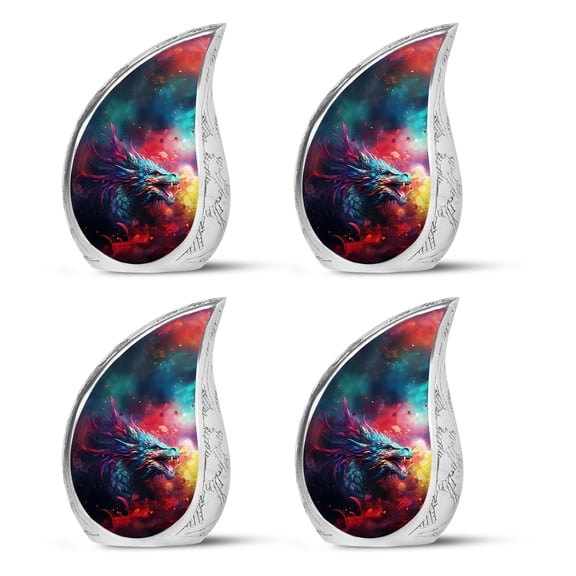 SUBSH The Dragon Of Vivid Whirlwinds - Burial Urn - Urn For Ashes Adult - Urn For Adult Woman - Pack Of 4 - Small Urn For Human Ashes Keepsake - Cremation Urns For Ashes For Women