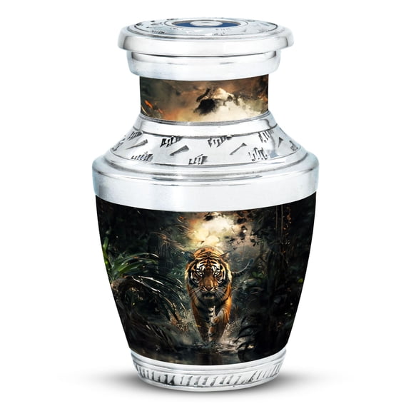 SUBSH Tiger Urns for Human Ashes Adult - Small Urn for Ashes - Ash Holders for Human Ashes - Adult Cremation Urns - Adult Urns for Human Ashes Women (3 inch Pack of 1)