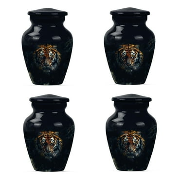 SUBSH Tiger Urns for Human Ashes - Small Urn for Ashes - Funeral Urns for Human Ashes Adult - Human Cremation Urns - Urns for Ashes Adult Female Mom - Ashes Urn Adult (3 inch Pack of 4)
