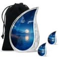 thumbnail image 1 of SUBSH Tranquil Moonlight Serenade By The Mountain Lak - Urns For Human Ashes Adult - Urn Keepsake - Urns For Adults - Combo 1 Large & 2 Small - Urn For Adult Female Ashes - Urn For Human Ashes, 1 of 2