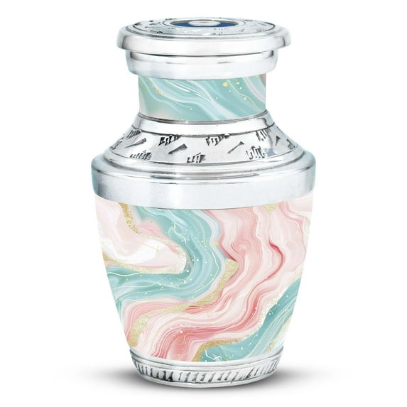 SUBSH Urn for Ashes Adult Male & Female Marble Design Metal Urn - Marble Urn for Human Ashes - Urn for Ashes - Urns for Human Ashes - Cremation Urns - Small Urns for Mom (Size3inch, 1pcs)