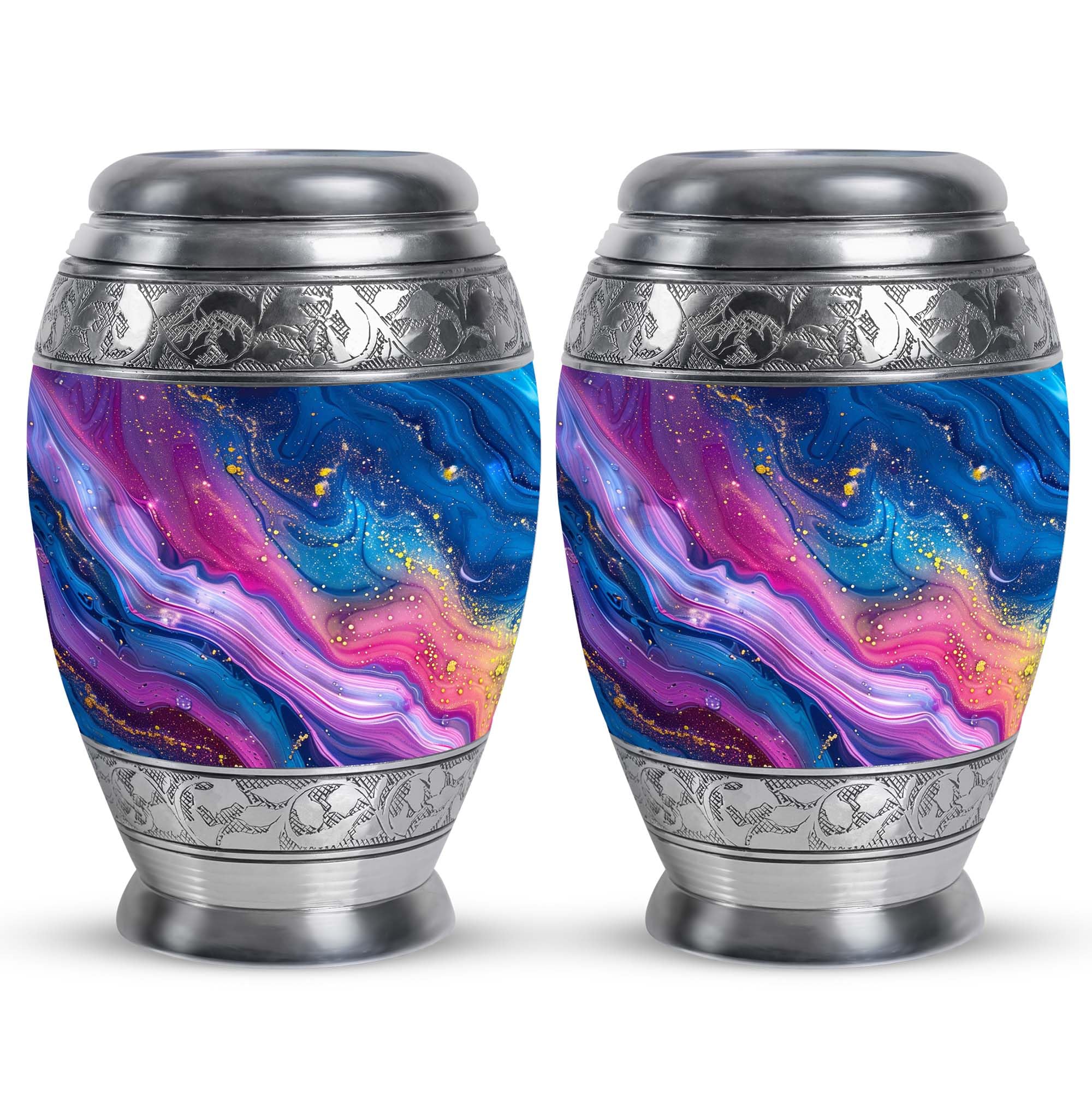 SUBSH Urn for Ashes for Women & Men Marble Design Metal Urn - Marble Urn Adult - Urn for Ashes for Women - Containers - Cremation Urn - Urn Small for Human Ashes (3inch, 2pcs)