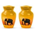 thumbnail image 1 of SUBSH Urns for Ashes with Elephant - Cremation Keepsakes for Ashes - Urn for Ashes Adult Male - Adult Urns for Human Ashes Men - Ash Holders for Human Ashes - Ashes Holder (3 inch Pack of 2), 1 of 2