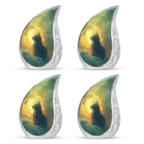 SUBSH Whiskers Amidst Flames - Urns For Human Ashes Adult - Burial Urns For Human Ashes - Urns For Ashes Adult Male Small - Pack Of 4 - Small Urns For Human Ashes Adult Male - Urn For Human Ashes