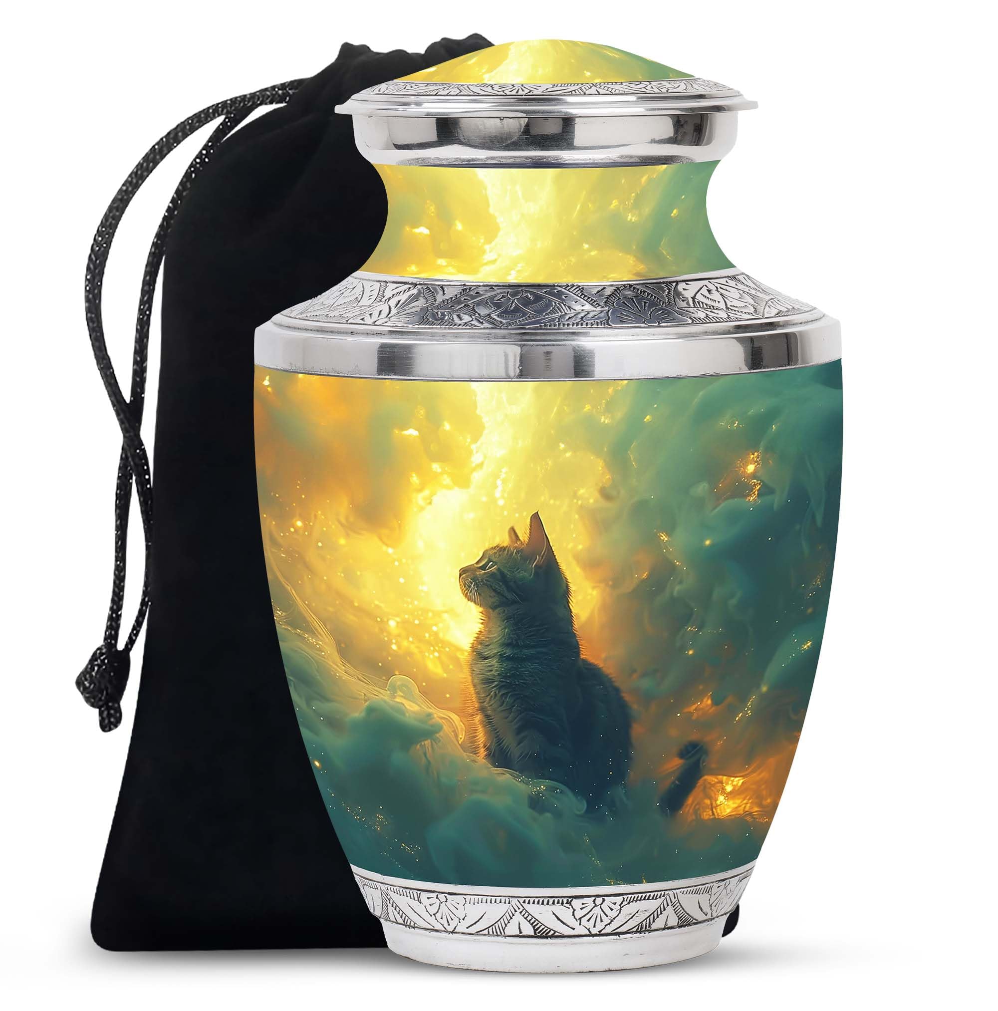SUBSH Whiskers Pet Urn Cat Urns for Ashes - Medium Urns for Human Ashes - Cremation Urn Human Ashes - Cremation Urn for Adults - Burial Urns - Urns for Burial In Ground (10 inch)
