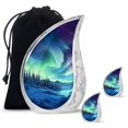 thumbnail image 1 of SUBSH Whispering Auroras Over The Winter Forest - Small Ashes Keepsake - Urn For Adult Female Ashes - Cremation For Ashes - Combo 1 Large & 2 Small - Urns For Adult Female, 1 of 2
