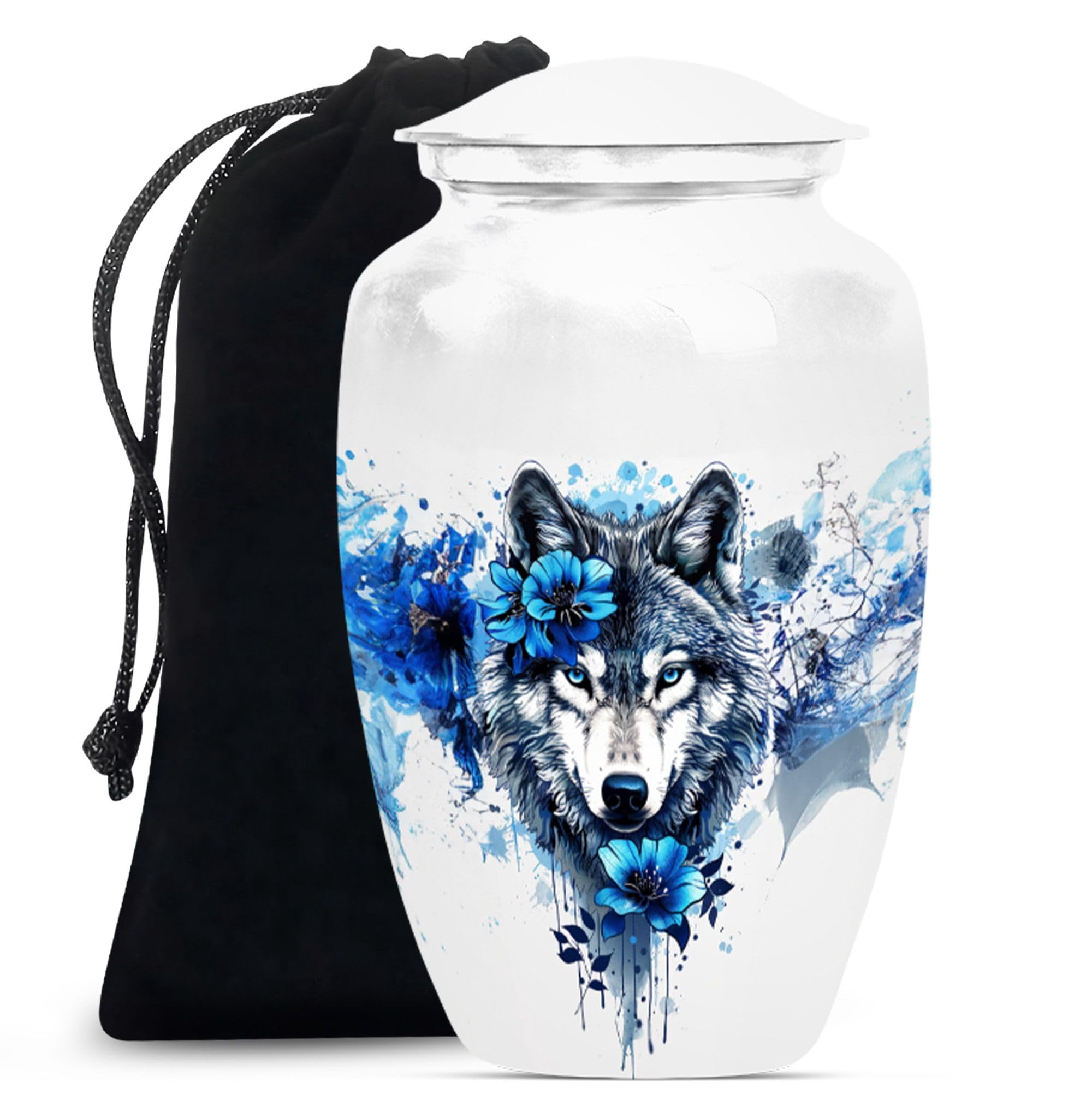 SUBSH Wolf Urn - Cremation Urns - Adult Urns for Human Ashes Men - Urn for Ashes Adult Male - Cremation Urn for Ashes - Cremation Urn for Adults (10 inch Pack of 1)