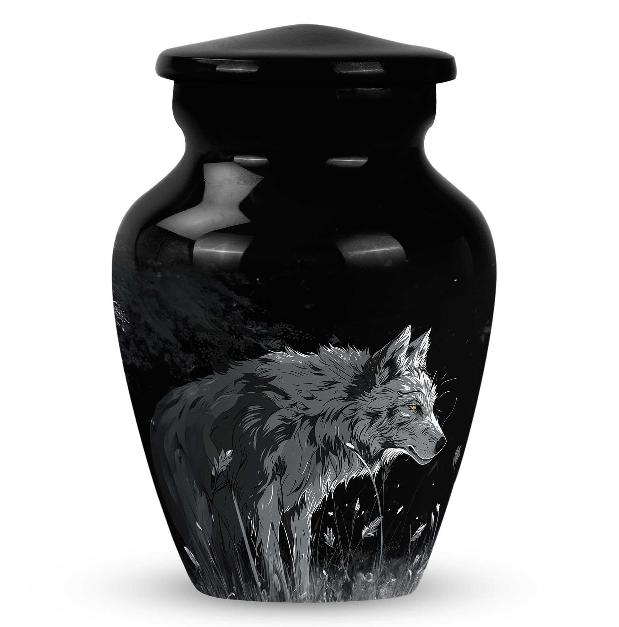 SUBSH Wolf Urn for Ashes - Cremation Urns - Vase for Ashes of Loved Ones - Mini Urn - Small Keepsake Urns - Urn for Cremation (Size-3inch,1pcs)
