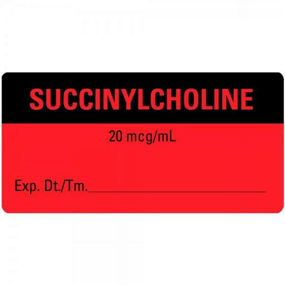 SUCCINYLCHOLINE 20 mcg/ML With Expiration Labels 2"x1"